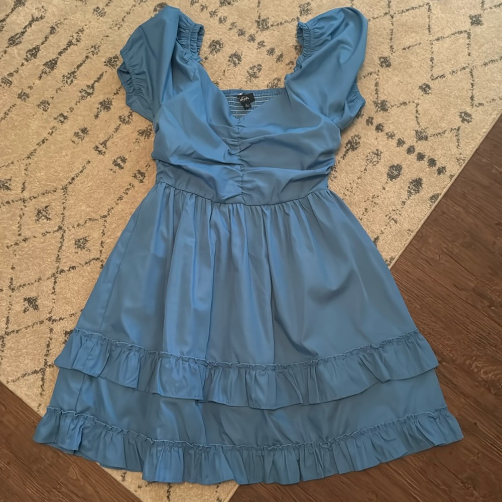 Blue Ruffle Dress L